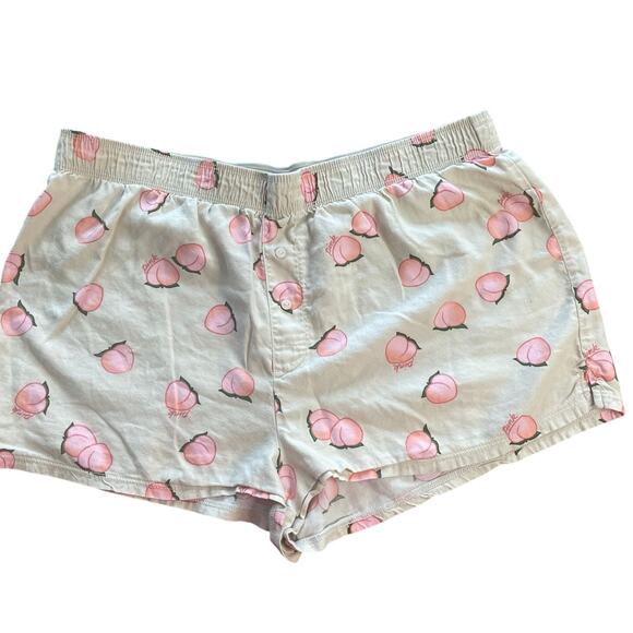 Victoria’s Secret PINK Peach Print Sleep Shorts – Size M Comfy Boxy Loungewear - Picture 1 of 7